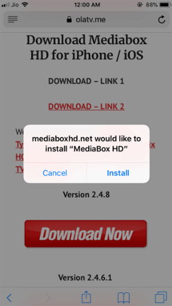 Install MediaBox HD on iPhone